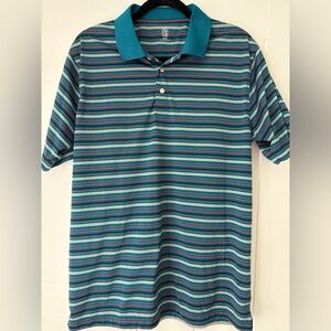 PGA Tour Multicolor Striped Polo Shirt